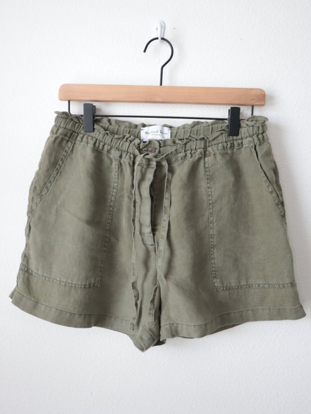 Michael Stars Olive Green Linen Shorts | S